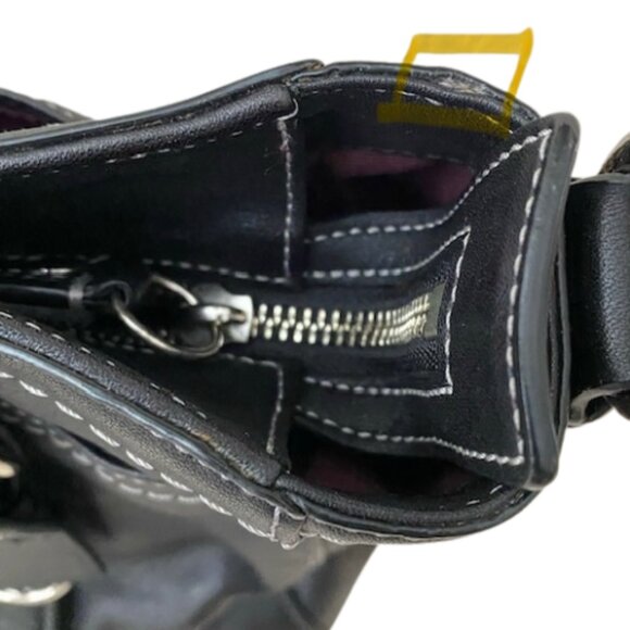 Coach Chelsea Black Leather Tote Crossbody Carryall Bag - Preowned - Picture 11 of 12